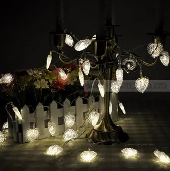 2 м 6.5ft 20 LED на батарейках в форме сердца гирлянды для дома сада вечеринки улицы