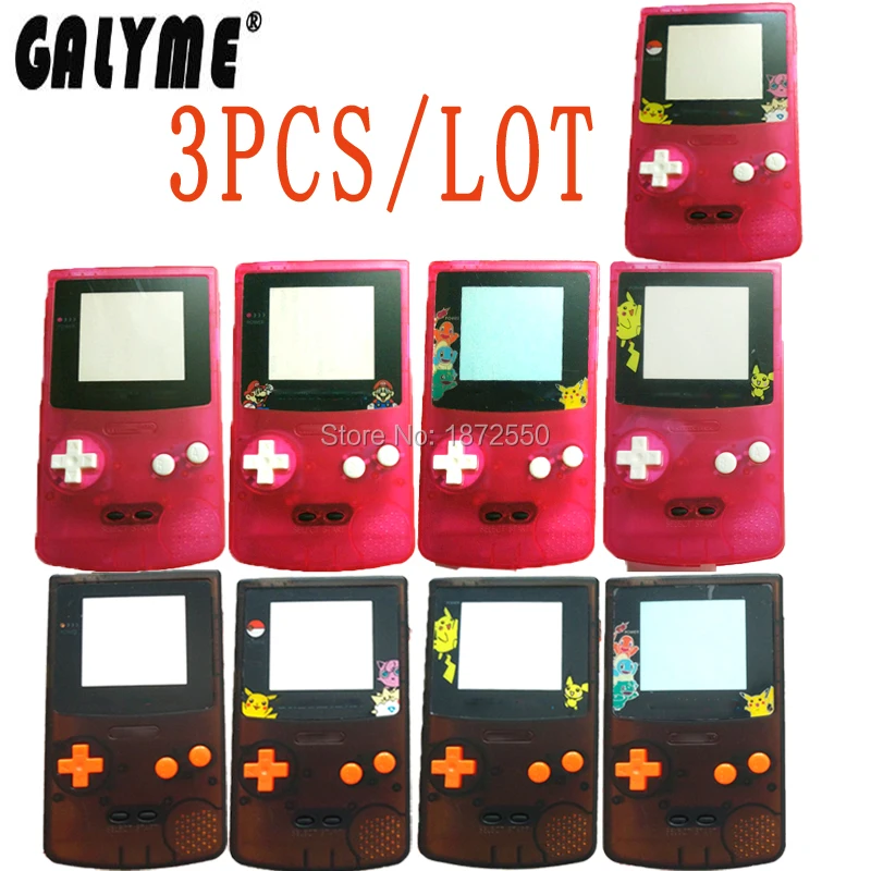 3 шт./лот для игрового карманного пластикового корпуса GameboyColor GBO прозрачный