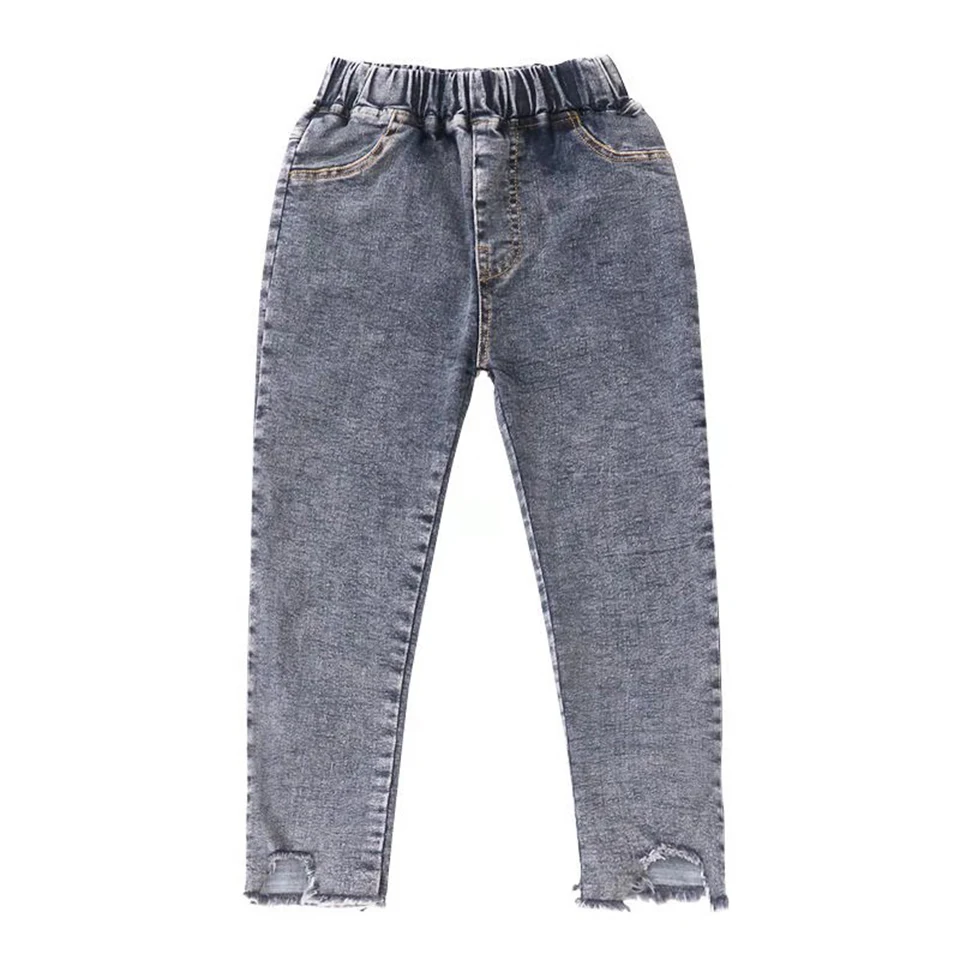 Slim Girls Jeans Pants For Kids 3 6 8 12 Years Autumn Spring Children Girl Pants Solid Color Durable Baby Girls Jeans Pants