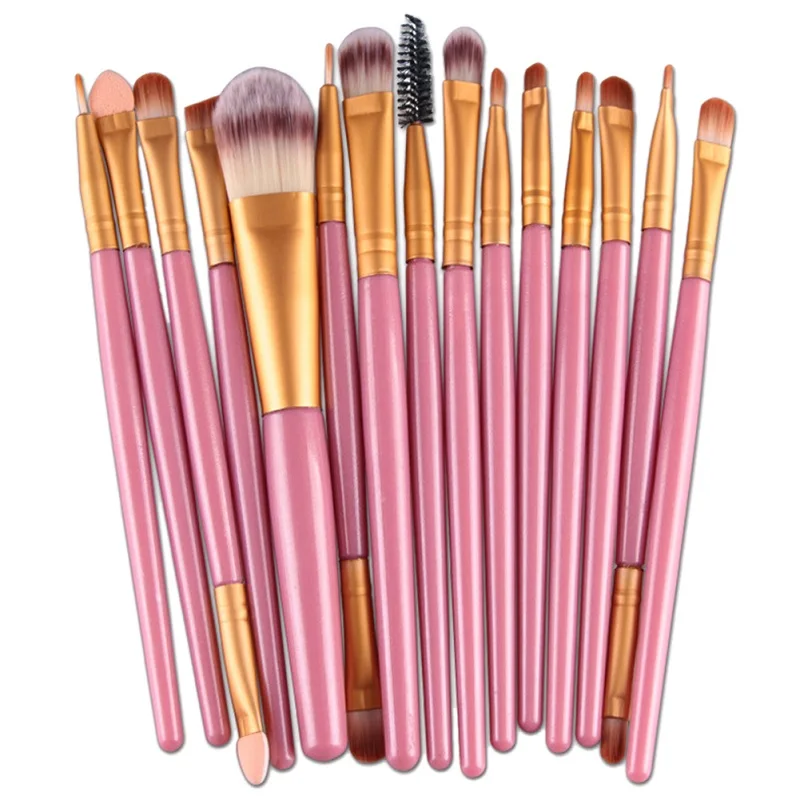 15pcs 4/15/20 штук профессиональных кистей для макияжа, основа, тени для глаз, подводка для губ pinceis де maquiagem косметические кисти Pinceaux инструменты - Handle Color: 15pcs