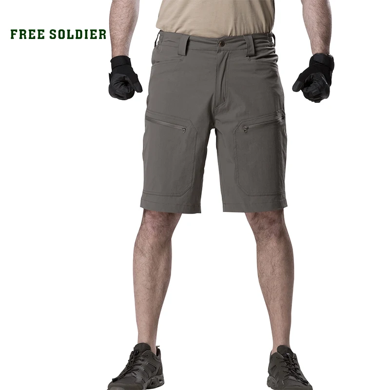 FREE SOLDIER Мужские дышащие спортивные шорты с карманами для походов кемпинга|Шорты - Фото №1
