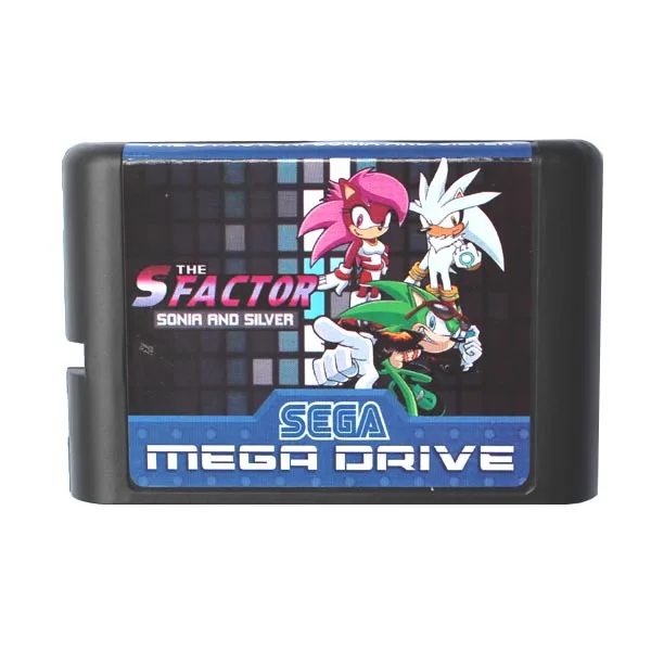 Игровая карта S Factor Sonic и Silver 16 бит MD для Sega Mega Drive Genesis|s factor|16 bitmd game |