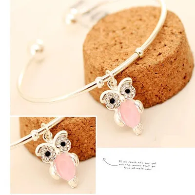 

bracelets for women fashion owl vintage bracelet with Rhinestones Opal Pendant for Female