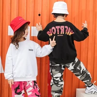 hip hop children clothing suit letter tops camouflage pants girls boys two piece outfits children jazz street dance costume
