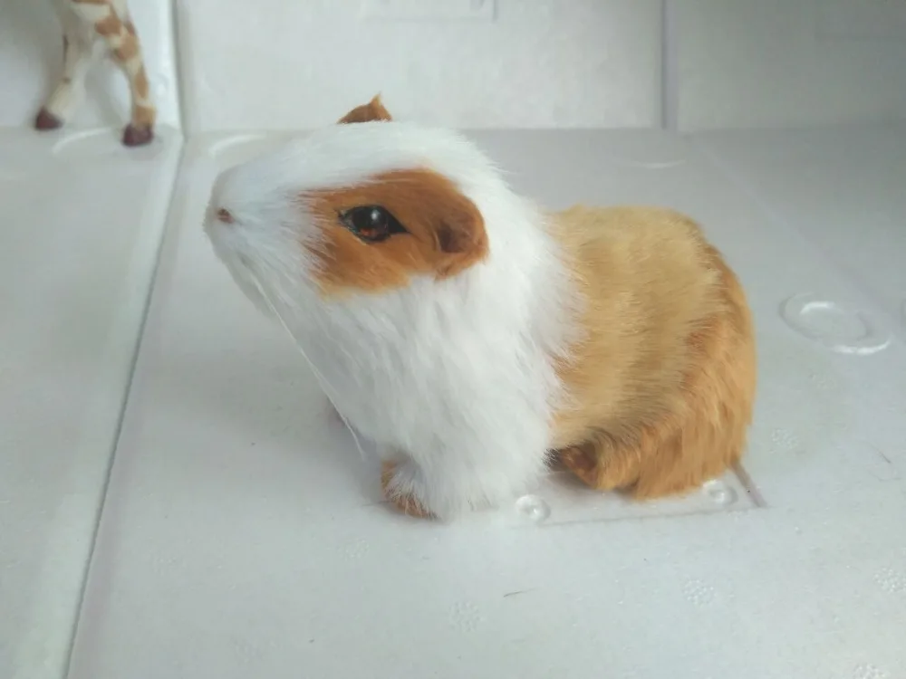 

Модель мыши желтого и белого цвета Cavia porcellus, модель 12x6x9 см, полиэтилен и мех, ручное украшение ручной работы, украшение для дома a2195