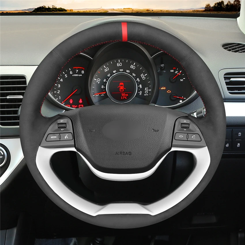MEWANT черный замшевый чехол рулевого колеса автомобиля для Kia Morning 2011 2016 Picanto 2012