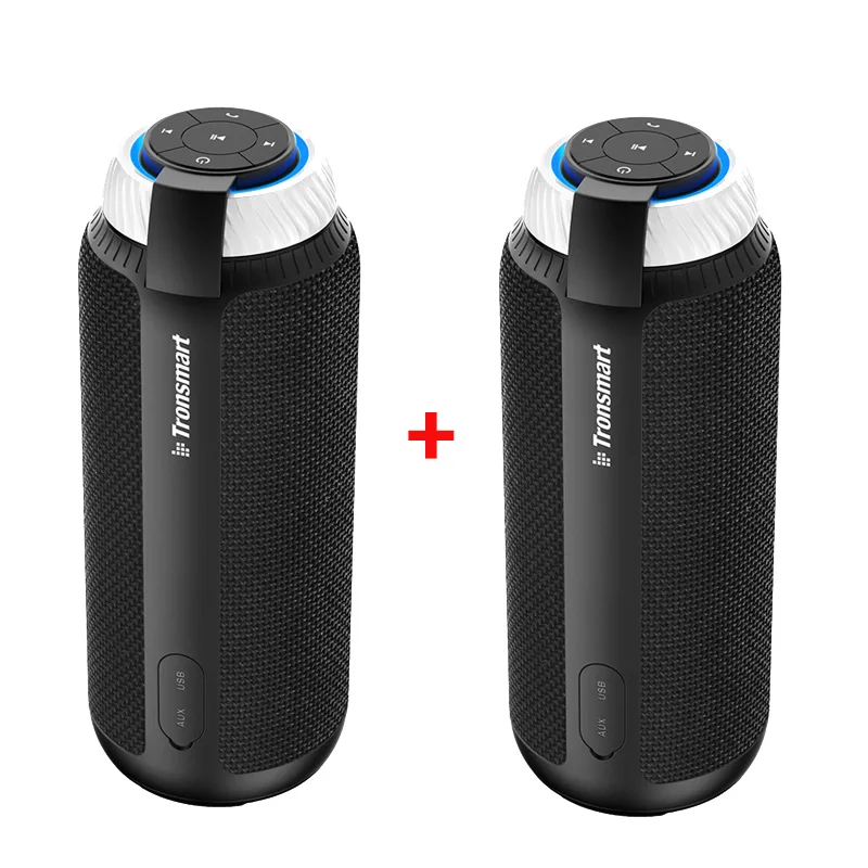 2pcs black Tronsmart T6 Bluetooth динамик 25 Вт беспроводной Саундбар Колонка s Открытый мини портативный динамик USB AUX громкий динамик - Цвет: 2pcs black