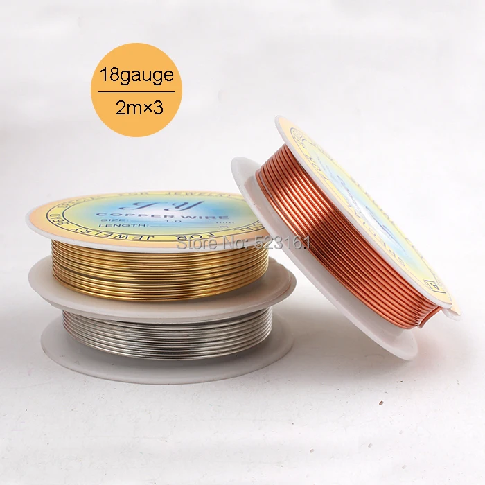 (3 шт./лот) 18 калибровочных разноцветных ювелирных изделий круглый медный провод