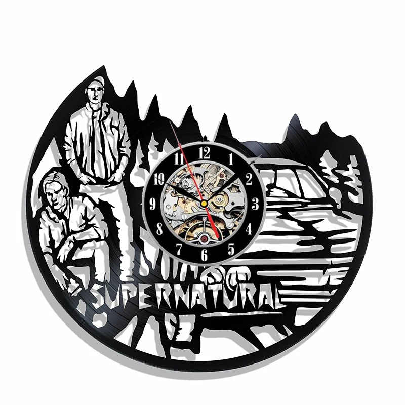 Supernatural Vinyl Record Wall Clock Decor Fan Art Decoration Modern Vintage Home Duvar Saati | Дом и сад