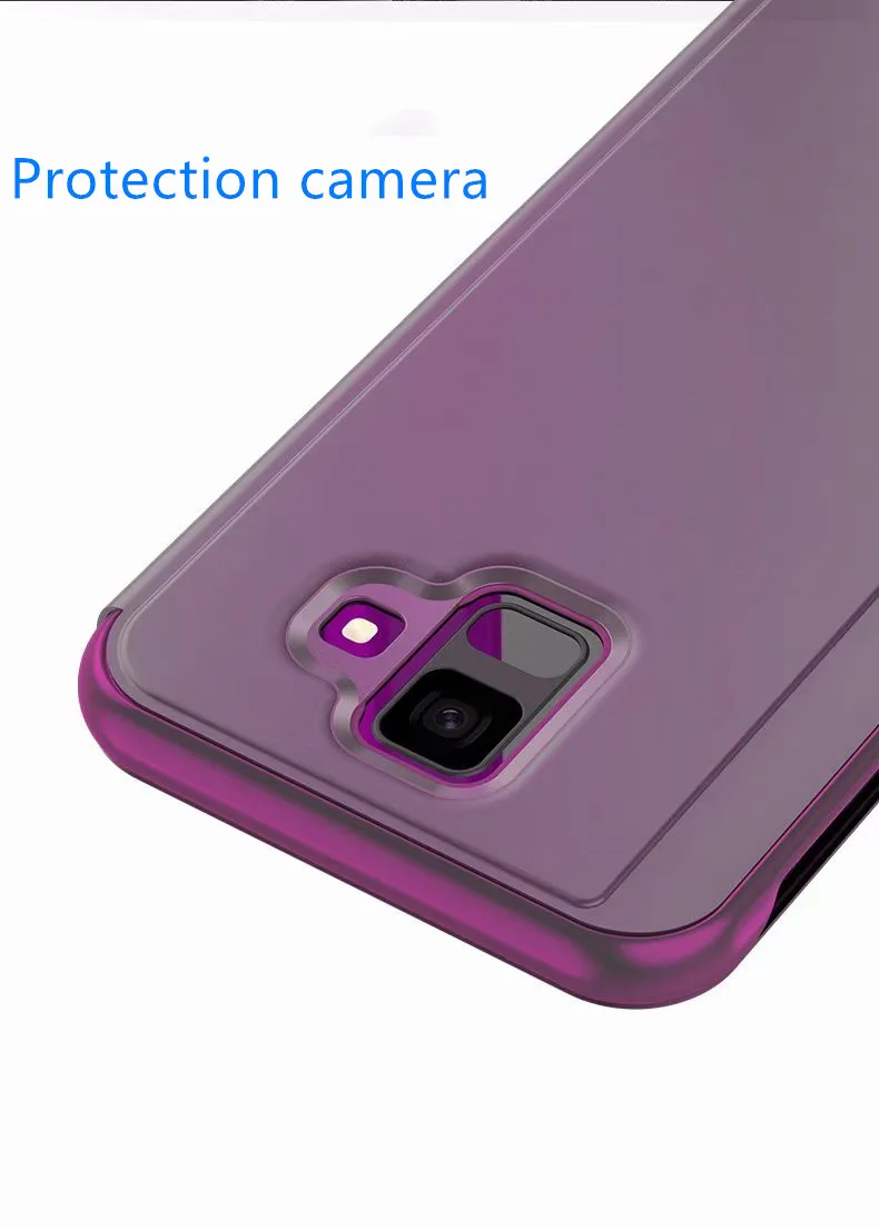 Зеркало заднего вида Смарт флип чехол для samsung Galaxy A6 A7 A8 A9 J4 J6 S8 S9 плюс J8 A600 J2 Core A5 J3 J5 J7 Neo S7 край