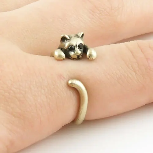 Min 1PC Animal Wrap Ring Kitten Bronze Jewelry Rings Comfortable Lucky For Men Women Gift | Украшения и аксессуары