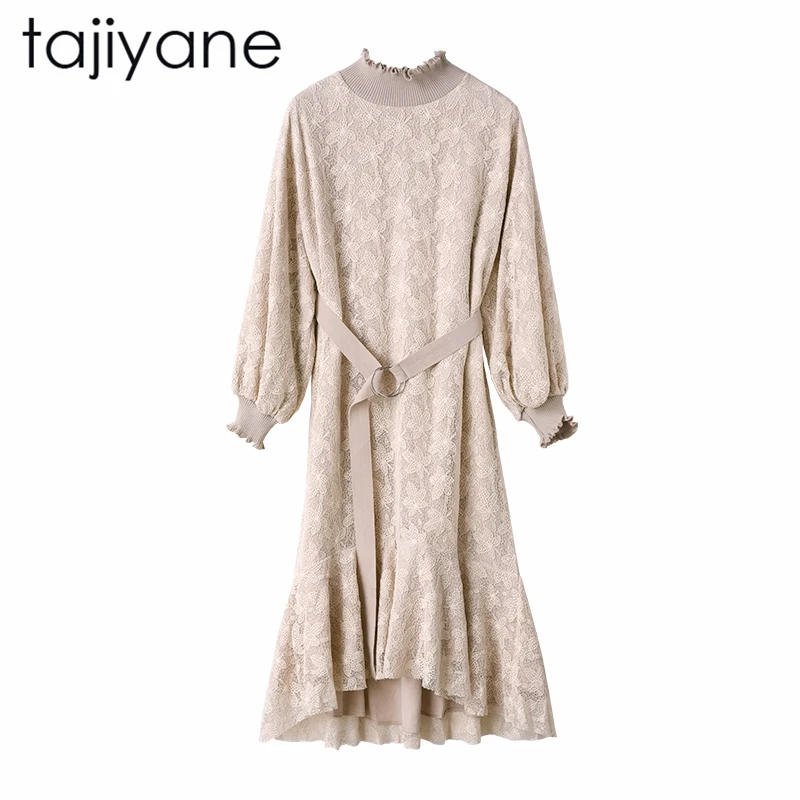 

TAJIYANE 2018 Vestidos Lace Dress Elegant Women Office Slim Party Dresses Spring Autumn Casual Dress New Fashion Top Sale LD229