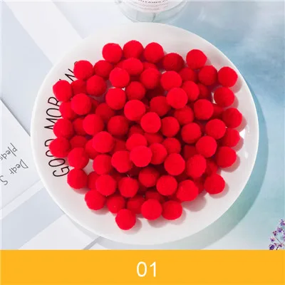 01red Помпоны 8 мм 10 мм 15 мм 20 мм 25 мм 30 мм многоцветный мягкий пушистый помпон шар ручной работы помпоны для детей игрушки DIY ремесло поставки - Цвет: 01red