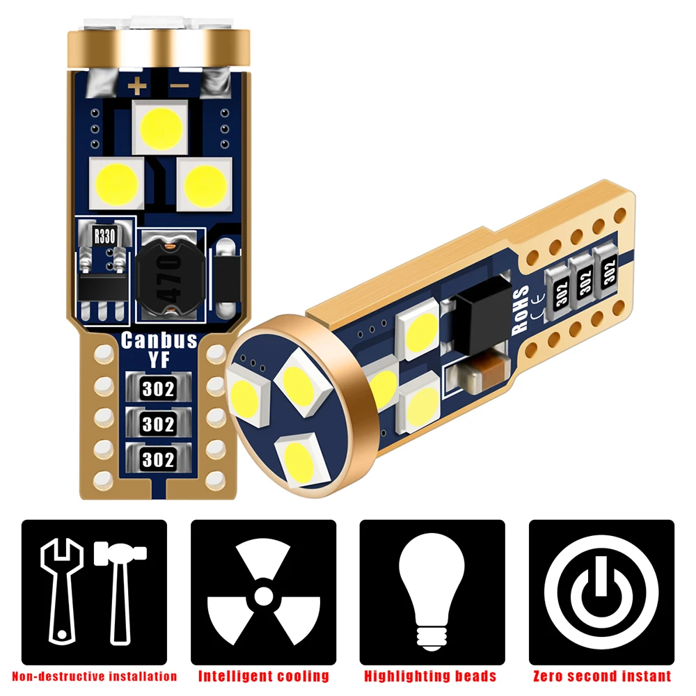 Светодиодсветодиодный ламсветильник Canbus T10 W5W 9SMD для тюнинга автомобиля задний