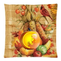 happy thanksgiving day harvest festivalpillowcase square throw decorative pillowcase 16x16 18x18 20x2020 x 30 inch