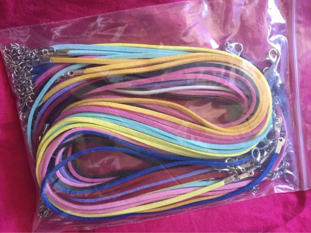 Замшевый шнур 27 мм 30 шт./лот разноцветный корейский бархатный ожерелье веревка: 45