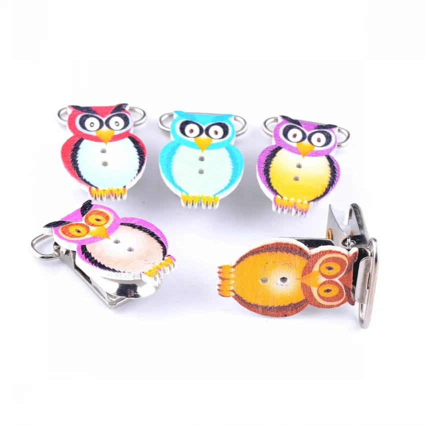 Бесплатная доставка 4 шт. детские соски с зажимами дерево Рисунок совы смешанные