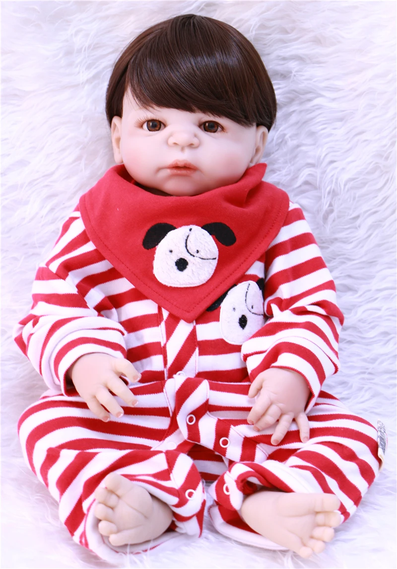 

Мальчик bebe reborn 22 дюйма новый полный корпус силиконовая кукла Reborn игрушки Новорожденные куклы Рождественский подарок на день рождения игруш...