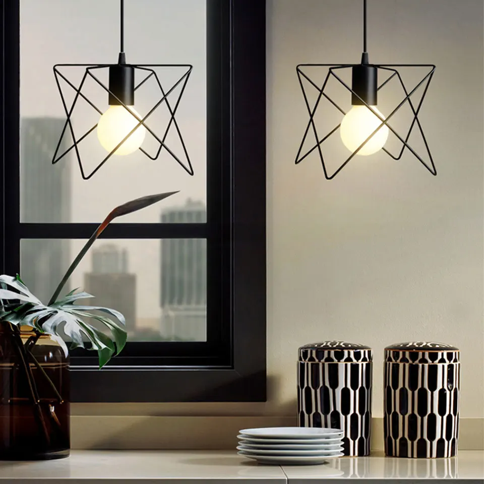 Абажур в стиле ретро с железной клеткой для внутреннего освещения винтажный