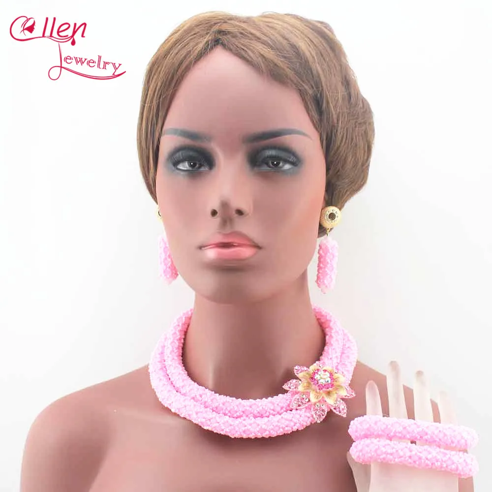 Красочные драгоценные нигерийские Свадебные африканские бусы комплект