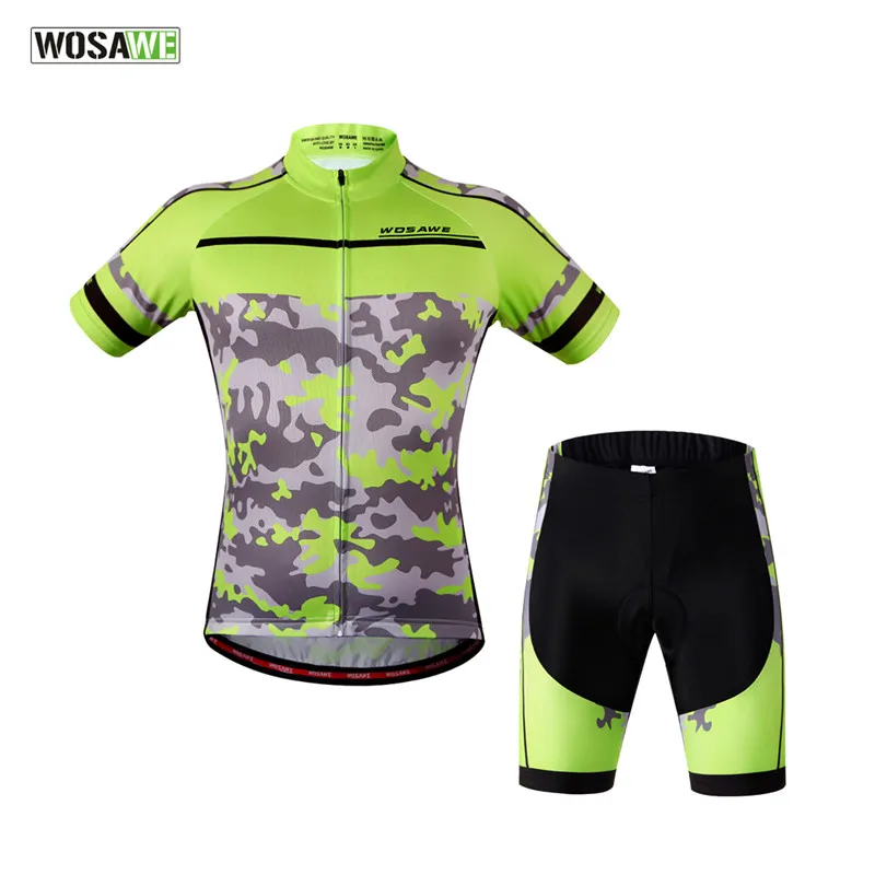 Камуфляжная одежда WOSAWE вело Джерси с коротким рукавом и гелевыми подушечками