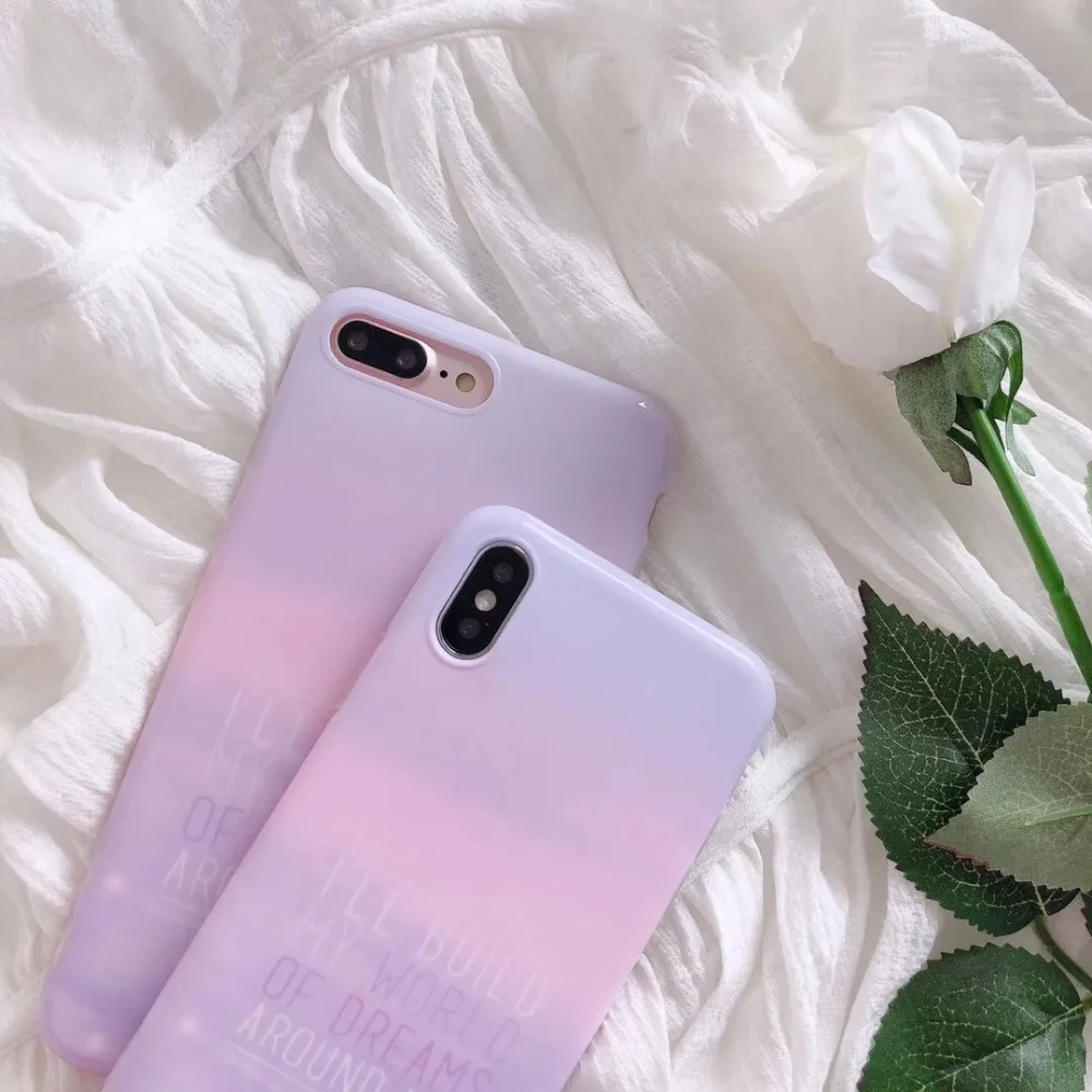 ZMASI нежный градиент Цвет телефона чехол для iPhone X 6 6s мягкая телефон оболочки сумка