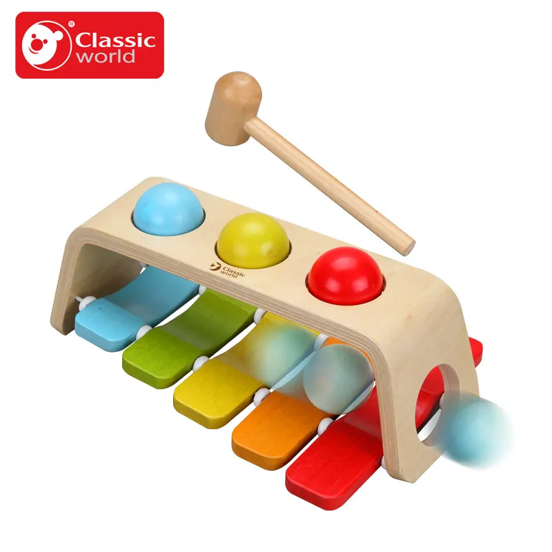 Классический мир детский мяч игрушка высокое качество дерево шум производитель