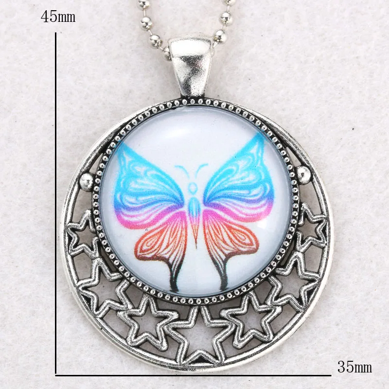 2 шт. Хрустальный кабошон 5 видов стилей цинковый сплав серебряное ожерелье со