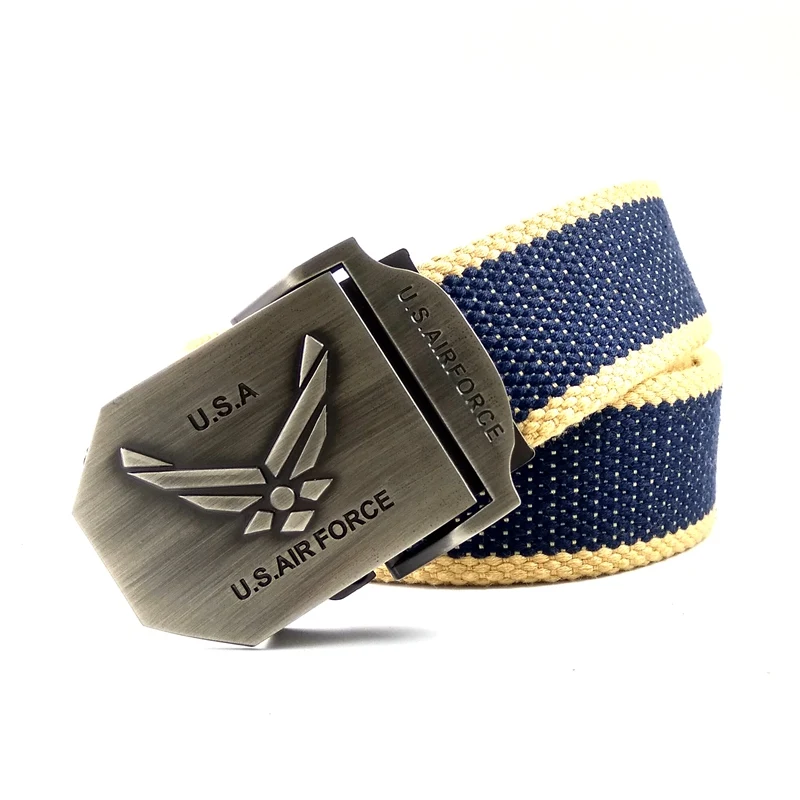 Retail wholesale Thicken Canvas belt With USA Air Force LOGO Buckle metal Fashion Cinto Masculino Lona | Аксессуары для одежды