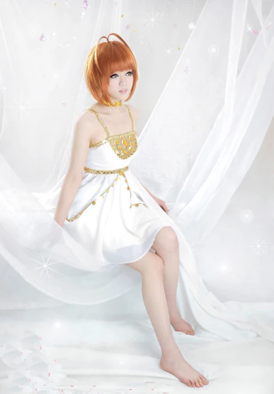 [ Custom Made ] Fashon Anime Sakura cosplay Tsubasa Reservoir Chronicle Cosplay costume white dress 11 |
