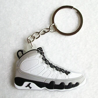 Мини Силиконовый Jordan 9 брелок сумка Шарм для женщин мужчин детей брелок подарки тапки держатель для ключей кулон аксессуары брелок на ключи в виде обуви - Цвет: Photo Color4