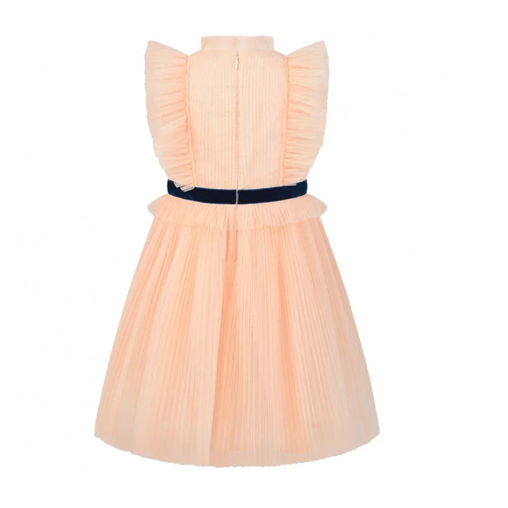 Новинка 2019 года розовое оранжевое платье для маленьких девочек с вышивкой и