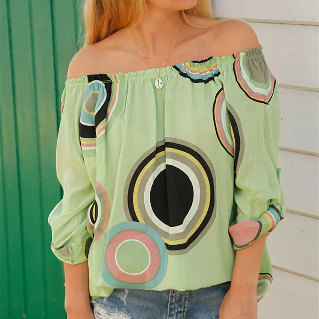 Женские топы и блузки Mujer De Moda плюс размер S-4XL Tunique Femme Blusas Mujer летняя блузка с открытыми плечами блузка блузкиз4