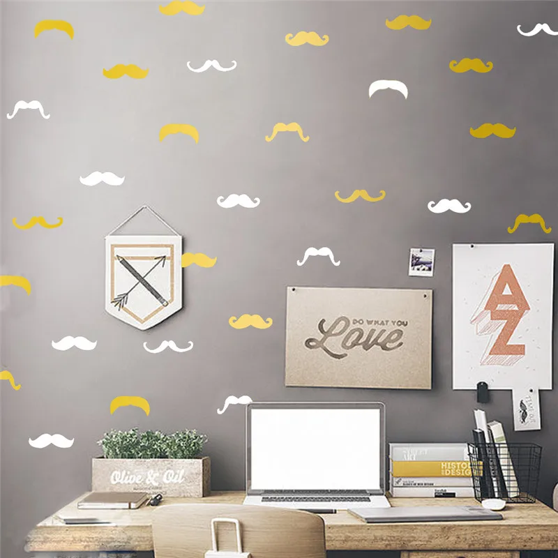 YRHCD INS стильные Экологичные виниловые наклейки с бородой DIY настенные Стикеры для