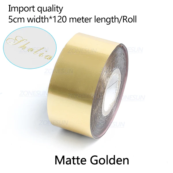 matte gold ZONESUN 5 см золото серебро фольги рулоны кожа бумага горячего тиснения фольги теплопередача анодированная позолоченная бумага - Цвет: matte gold