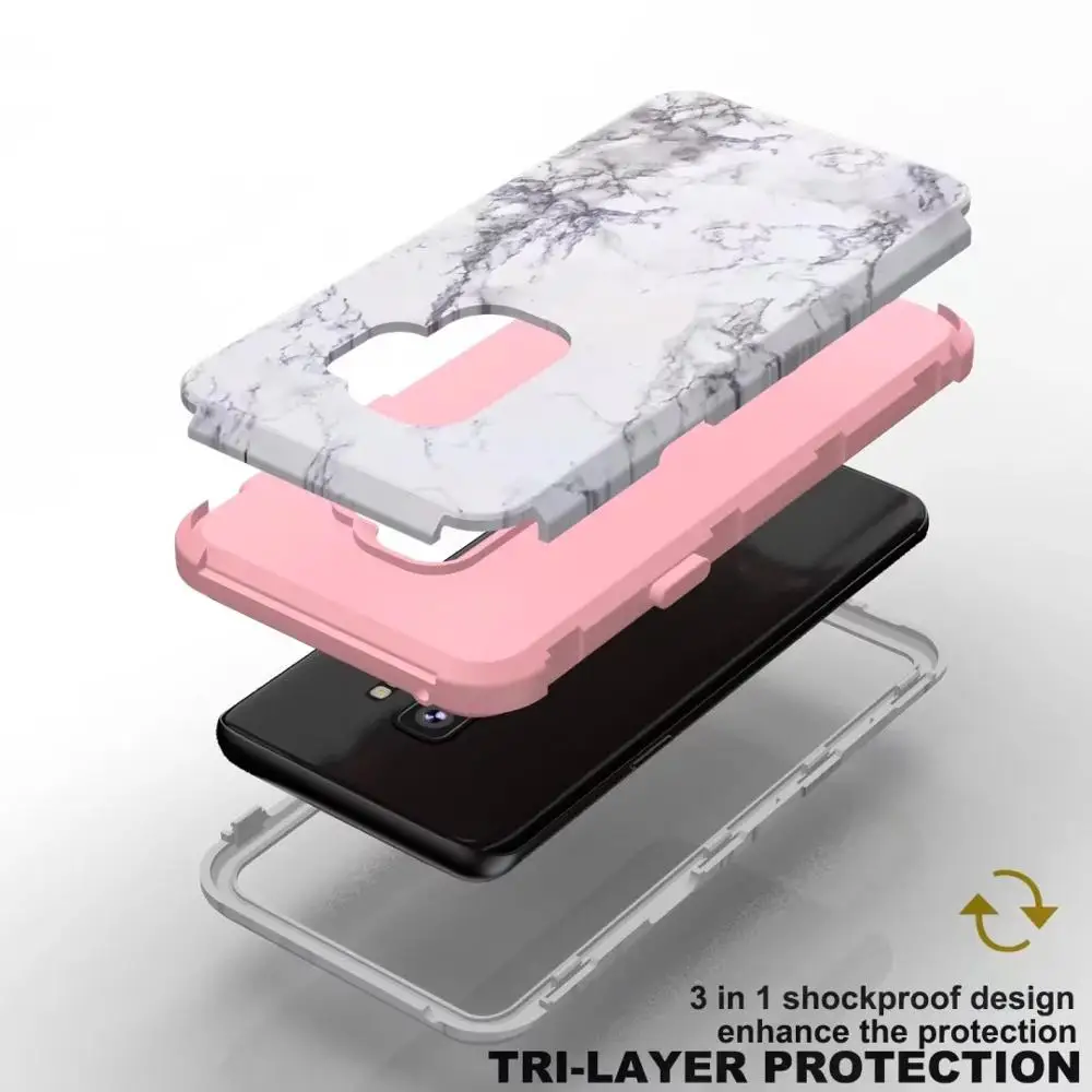 Yacabee For Samsung S9 Plus Case Hard Back 3 In 1 Full Heavy Protection Fitted Phone Dirt-resistance |