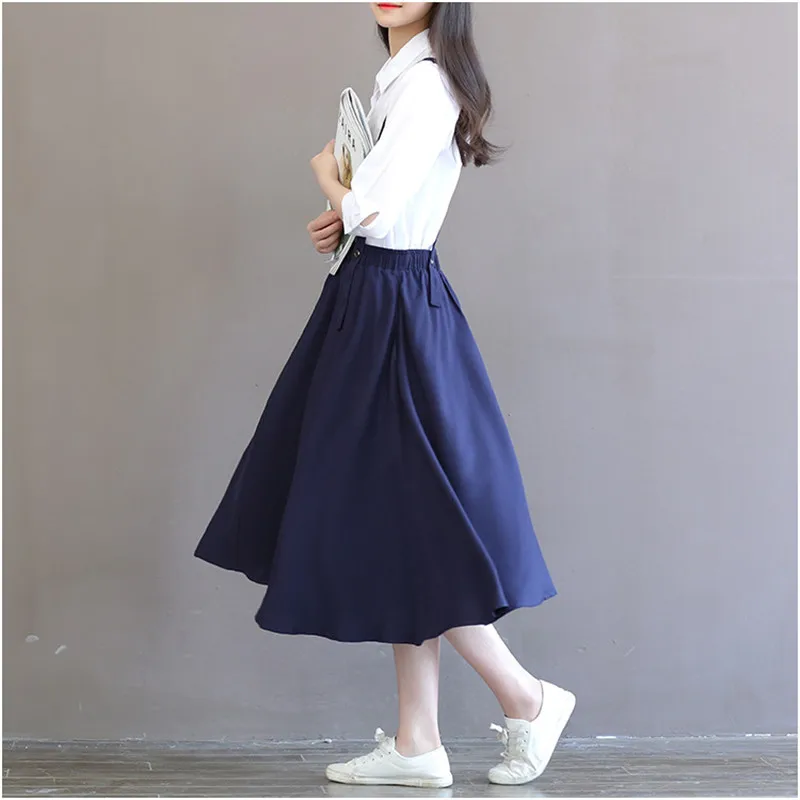 Винтаж литературы до колен большие качели юбка на отстёгивающихся бретелях