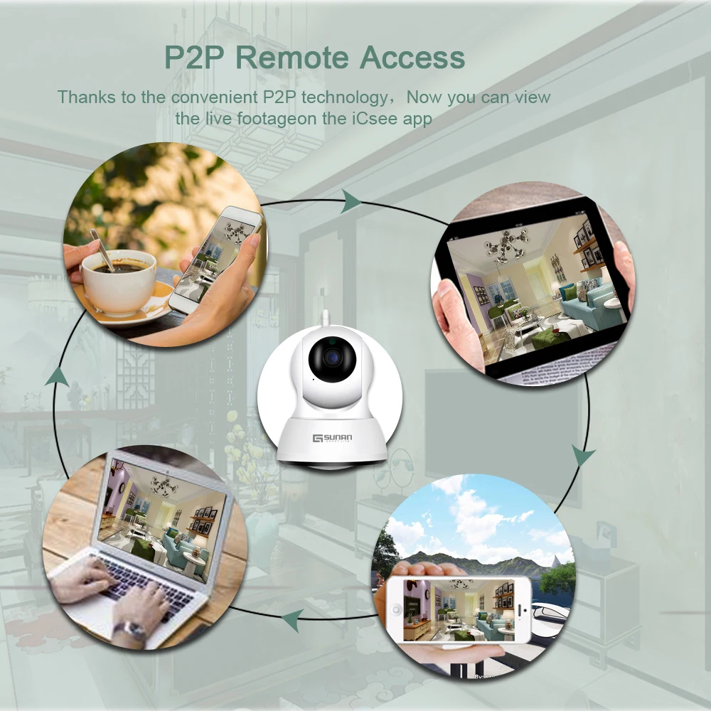 Gsunan Smart Home ip камера видеонаблюдения с поддержкой Wi Камера Fi 1080 P P2P двухстороннее