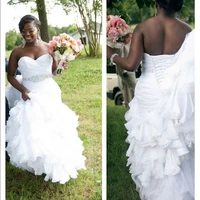 nigeria south african ball gown sweetheart ruffle wedding dresses chapel train bridal gown 2020