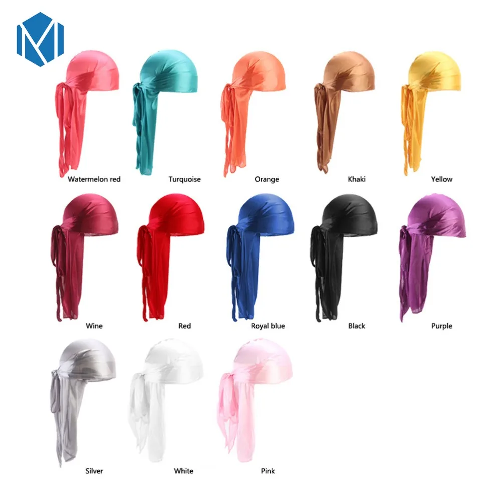 Шелковый Мужской Атласный парик Durags бандана пиратская шляпа бандо Женская