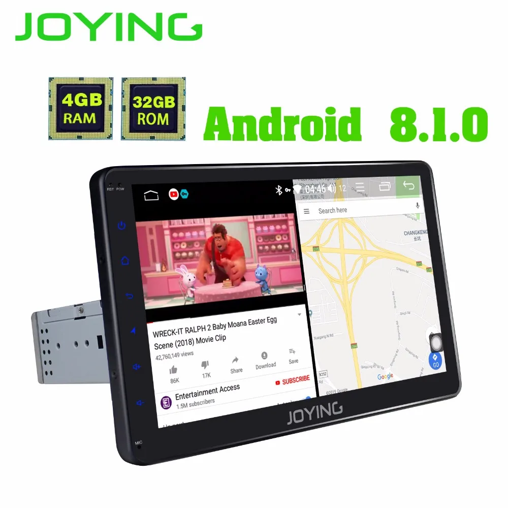 10 1 "один Din сенсорный экран gps музыкальный dvd-плеер 4 Гб + 32 ГБ Универсальный Android 8