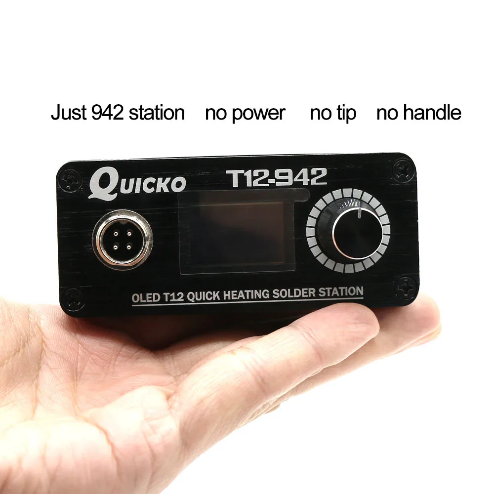 just 942 host T12-942 мини OLED цифровая паяльная станция T12-M8 металлической алюминиевой ручкой с T12-ILS JL02 BL BC1 KU железные наконечники без питания - Цвет: just 942 host