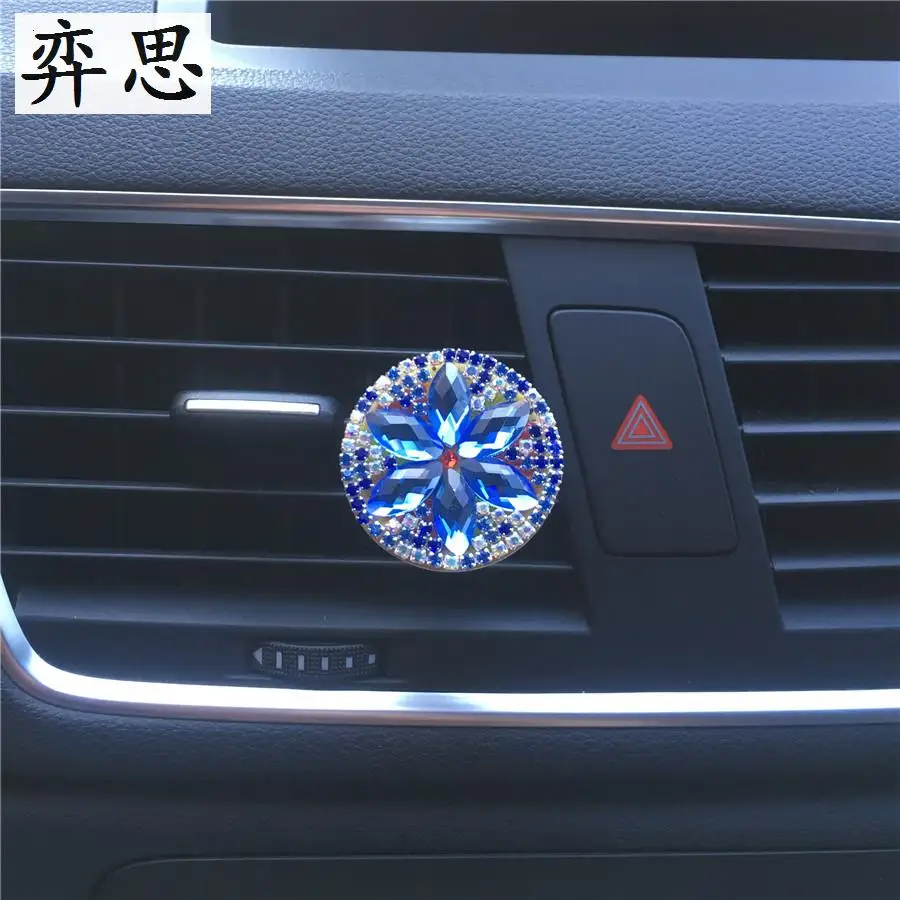 

Ladies car styling Ornament Colorful flower decoration perfume car air freshener Exquisite crystal flower Car perfume clip