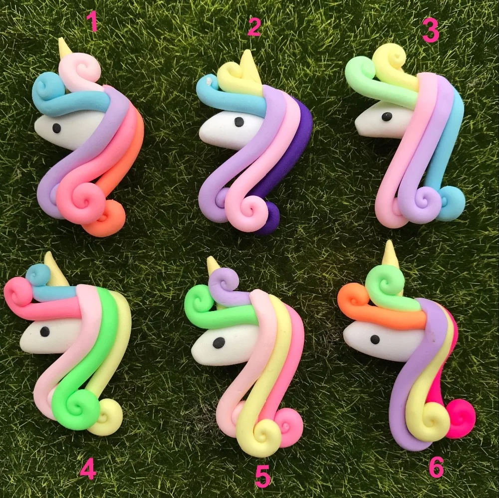 Высокое качество красивые 6 видов цветов кавайные спиральные радужные единороги