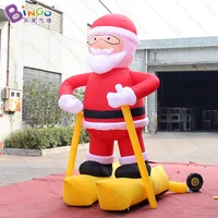 Customized 3 meters high skiing inflatable santa claus promotional airblown christmas santa for decoration toys