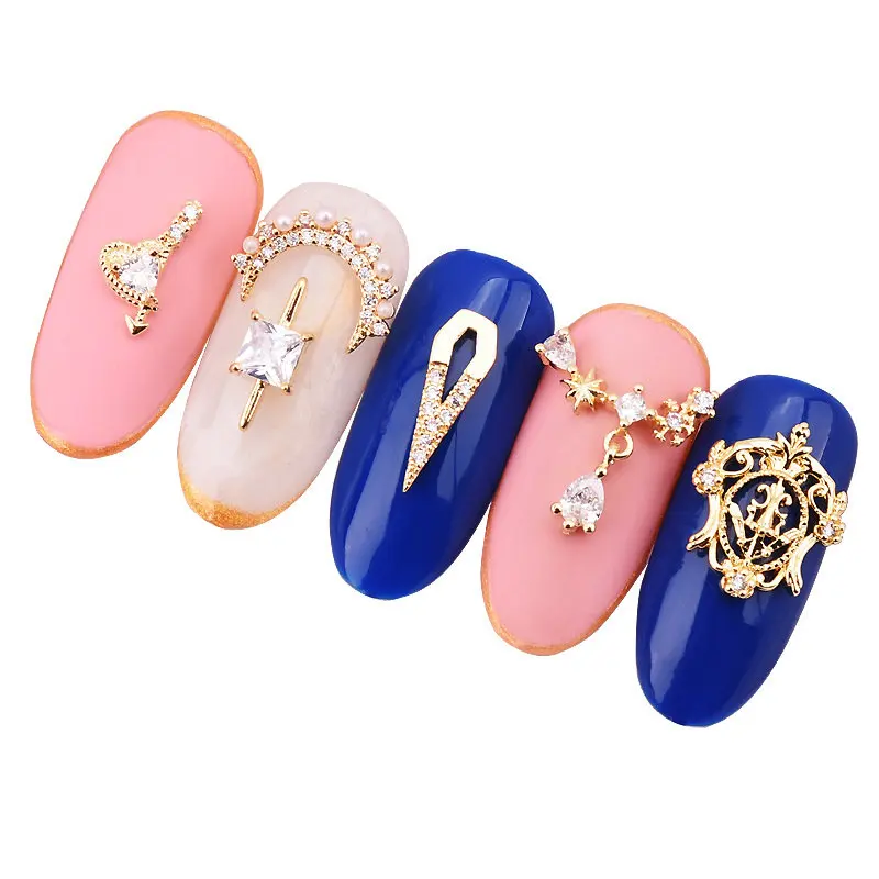 

5pcs 3D metal Zircon Nail art jewelry Japanese nails art decorations top-level quality Manicure zircon diamond nail art Charms