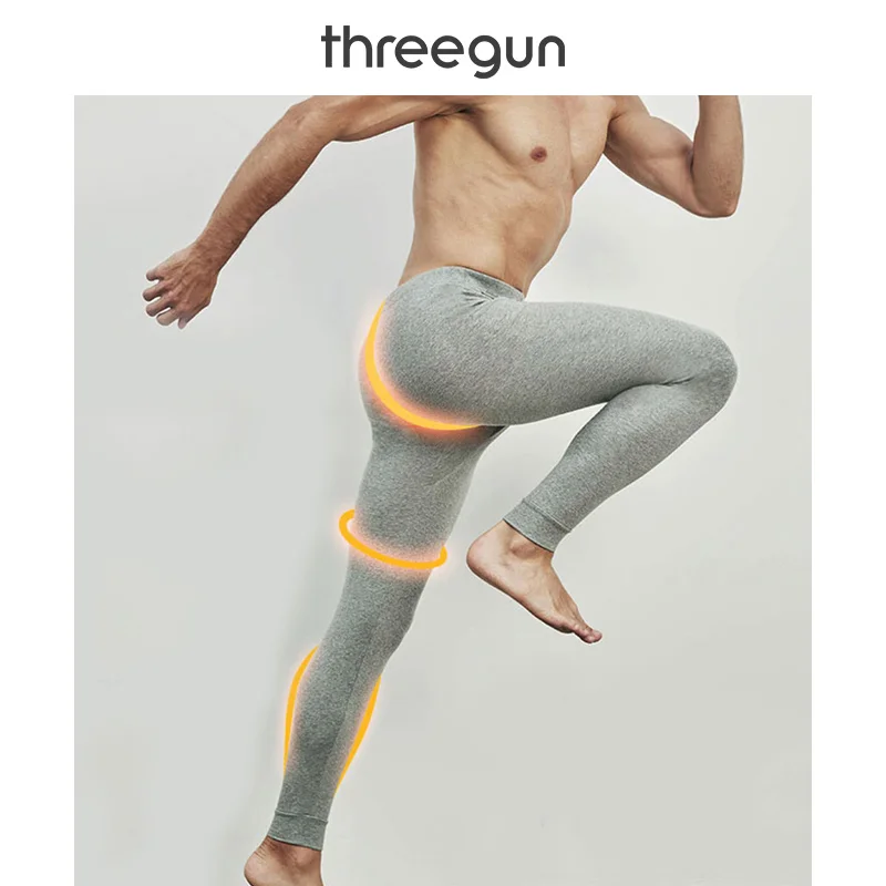 THREEGUN Зимний теплый длинный Джонс Нижнее белье Бренд Хлопок Термальные трусы