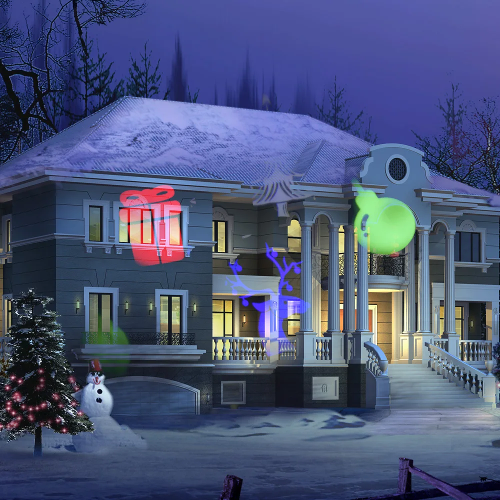

AC100-240V 4 LED Projector Light Lawn Lamp Working Mode Dynamic Pattern Water Resistance Christmas Halloween Festival Home Party