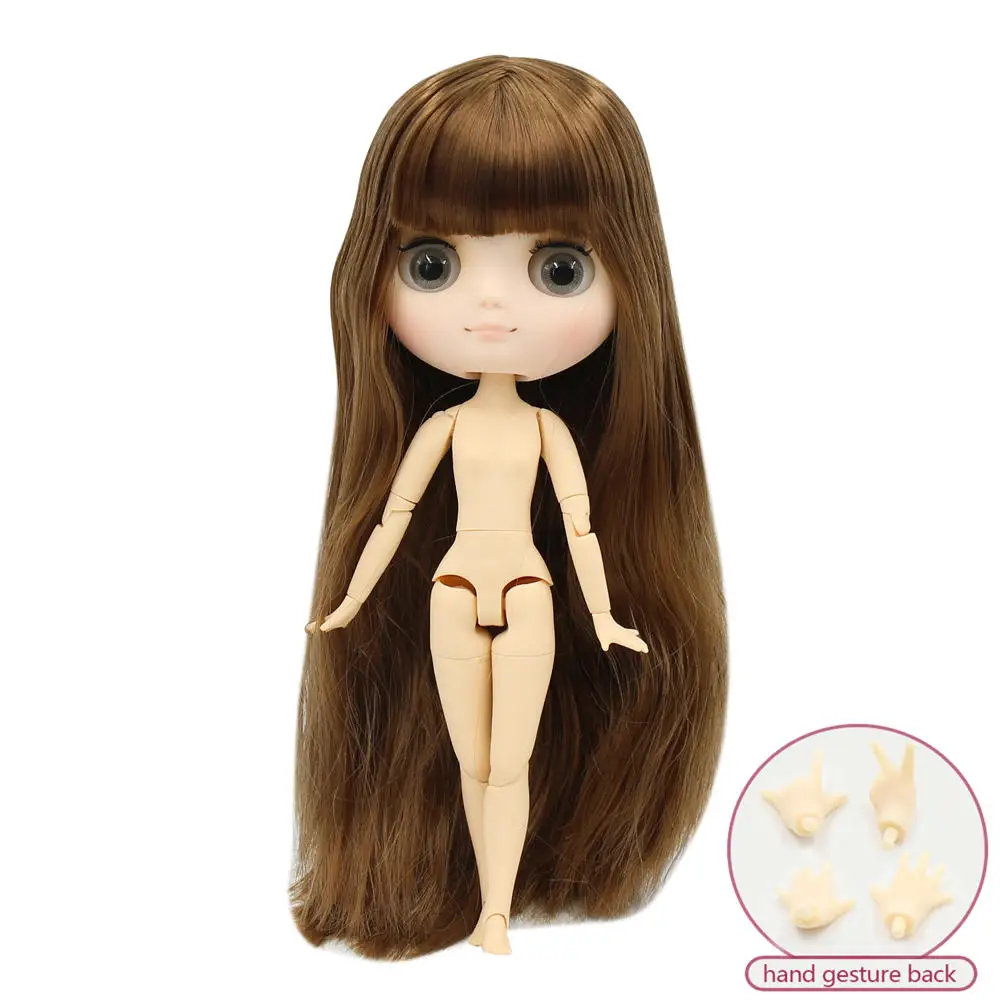 Красный Кукла Middie blyth, Обнаженная, 20 см, шарнирное тело, матовое лицо с макияжем, серые глаза, несколько цветов волос, сделай сам, игрушки, подарок с жестами - Цвет: Красный