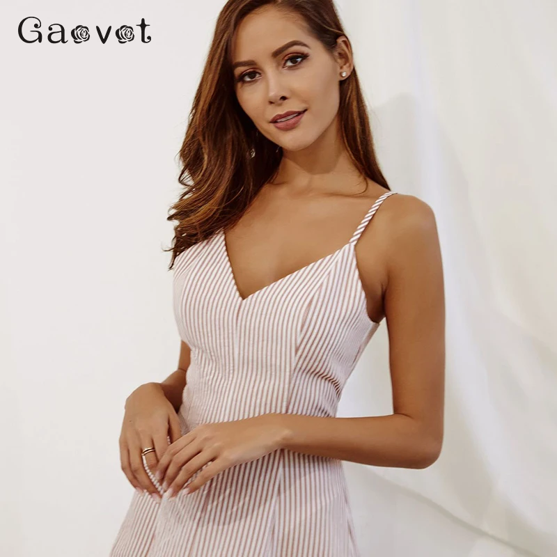 Gaovot 2019 женское летнее пляжное мини платье Глубокий v образный вырез сексуальные